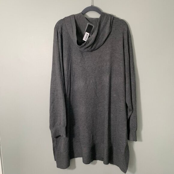 NEW Cyrus dark gray hooded long sleeve tunic pullover sweatshirt - Picture 5 of 9